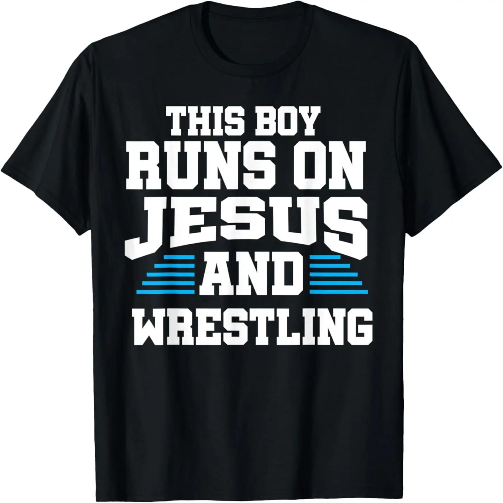 

Jesus teen This Boy Runs On Jesus And Wrestling Christian T-Shirt XXXXXL різнокольоровий