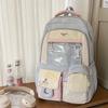 New Japanese ins fresh and sweet contrasting colors splicing bar pain bag girl junior high school students large-capacity backpack