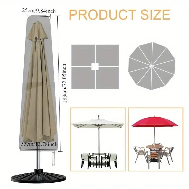 Heavy Duty Umbrella Cover Waterproof Universal Cantilever Parasol Cover Oxford Fabric Outdoor