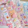 Sticker Basteln für Anfänger Niedlich 3D Puffy Kawaii Blasen Schaumstoff Sticker Puff Squishy Abnehmbar Bär Hase Handyhülle Notizbuch Scrapbooks DIY