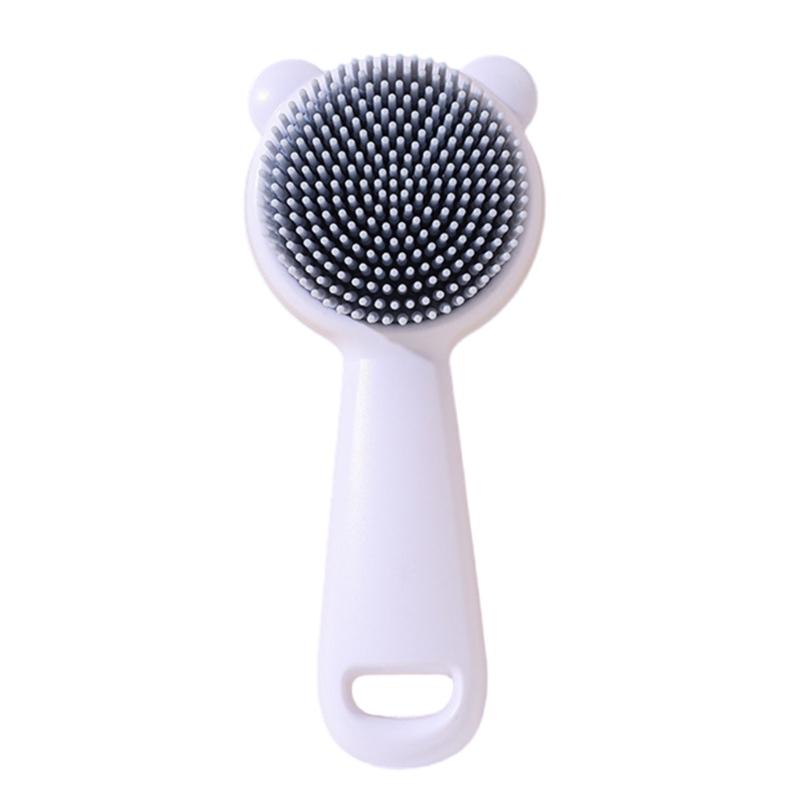 

Silicone Baby Bath Scrubber Bear Shape Designs Infant Silicone Bath Brush Easy Grip Brush Tool for Infants 0 to 3 Year 1 білий