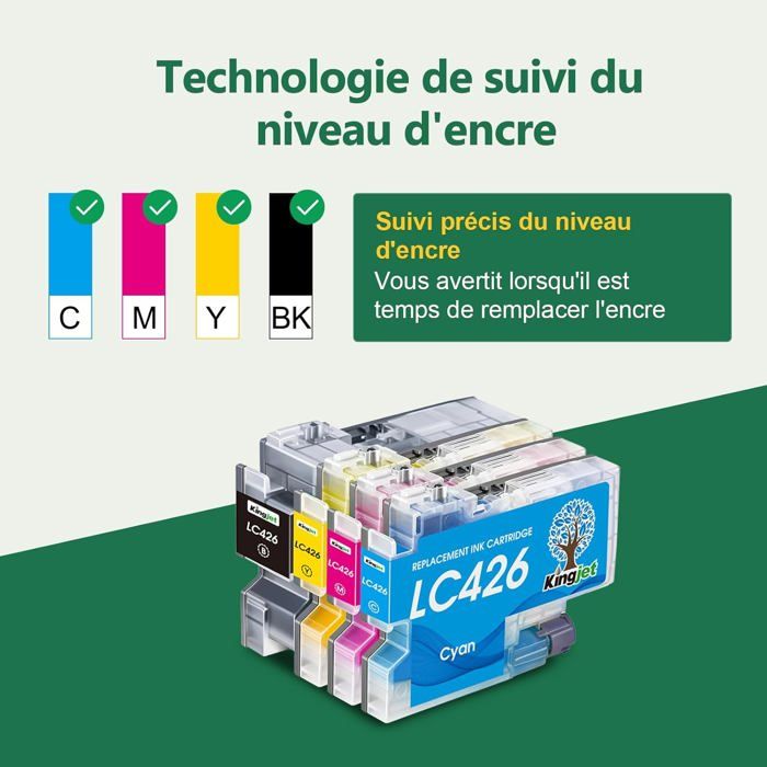 Ink Cartridges - TRAHOO - LC426 - Compatible Brother - 4 Cartridges - High Yield 3000 Pages