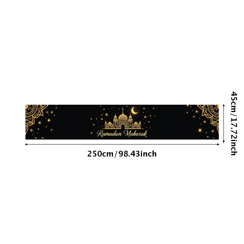 Mosque Backdrop Black And Gold Mubarak Banner Ramadan Banner Themed Ramadan Mubarak Decorations For Event Decor Photography Prop