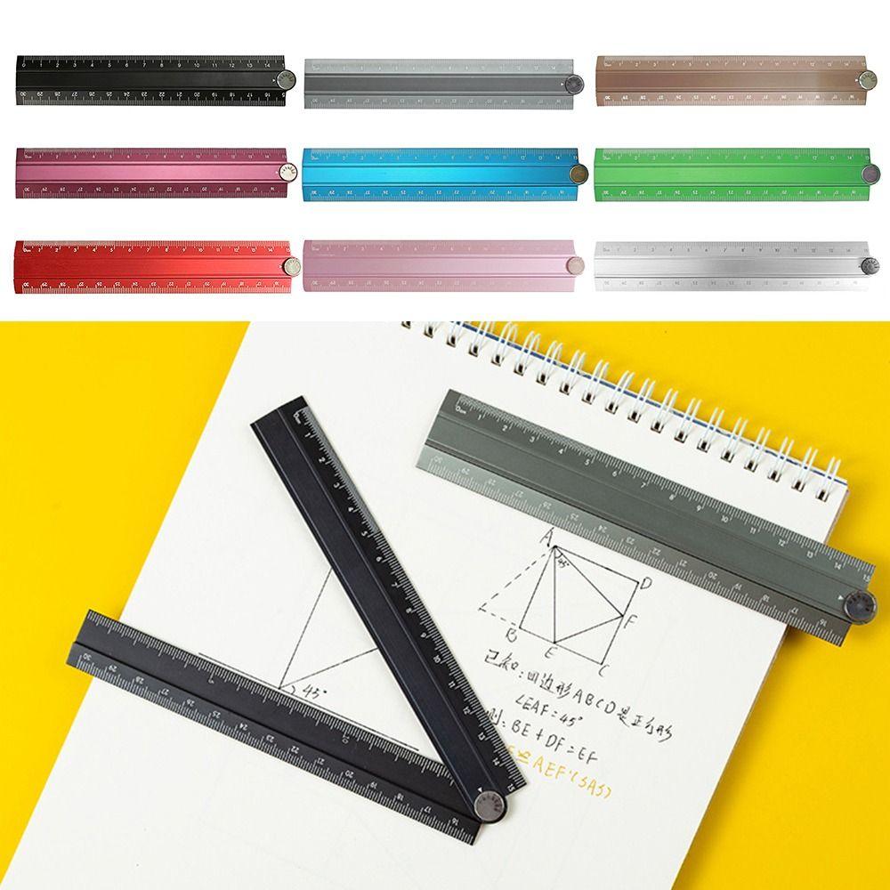 Aluminum Alloy Folding Ruler 30cm Metal Ruler High Quality Stationery Ruler  Students