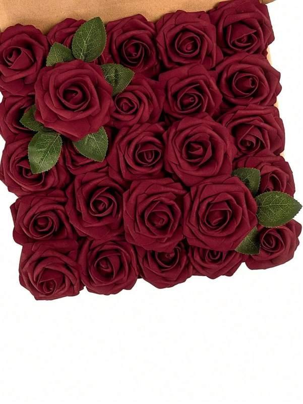 

Artificial Flowers Foam Rose Valentine s Wedding Bridal Bouquet Festival Decora Accessory Wreath Room Home Outdoor Garden Gifts 25 pcs сливовый