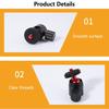 Round Head Tripod Head with 1/4" Hot Shoe 360 Rotatable Round Head Camera Mount Adapter Ballhead for Tripods Monopods