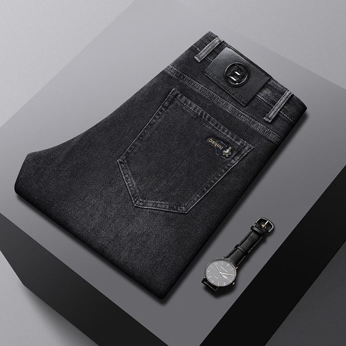 

Чоловічі вільні прямі джинси: Універсальні, модні, повсякденні штани для бізнесу – ідеальні для весни та осені 30