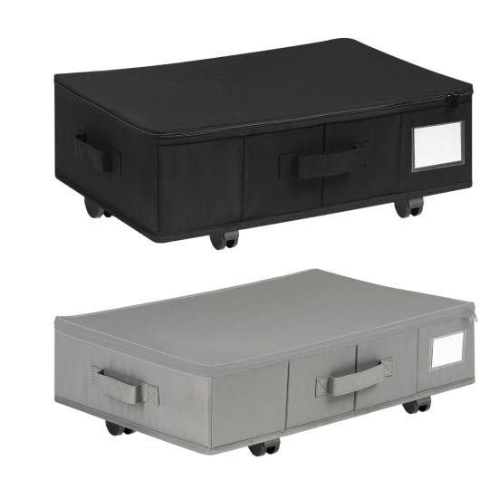 Aufbewahrungsbox unter dem Bett mit Rädern Faltbare Aufbewahrungsbox unter dem Bett Mit Reißverschluss Platzsparend Rollender Organizer