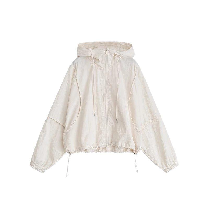 Damen Petite Sonnenschutz Kapuzenwindjacke - UV-Beständige Lässige Sommerjacke