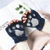 Women Bear Plush Cat Paw Claw Gloves Winter Faux Fur Cute Kitten Fingerless Mittens Gloves Christmas Halloween For Womens Girls