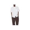 UNIQLO Cotton Linen Series Solid Color Loose Pocket Casual Short Sleeve Shirt Unisex shirts White 464939-00