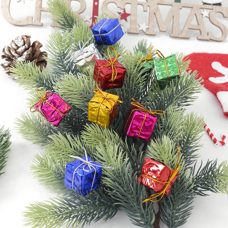 12/24Pcs Mini Christmas Decorations Gift Boxes Hanging Xmas Tree Pendants Foam Present for Home Decor New Year Party Supplies
