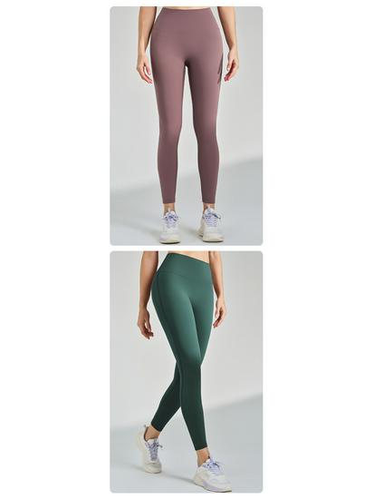 Lycra Brushed Nude Feel Slimming Yoga Pants - Women's Thickened Velvet High-End Pilates Fitness Trousers