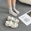 Thick-soled Velcro Sports Mary Jane Little White Shoes Women's Ugly Cute Big Head Shoes Casual Dad Shoes Summer Shallow Mouth Single Shoes