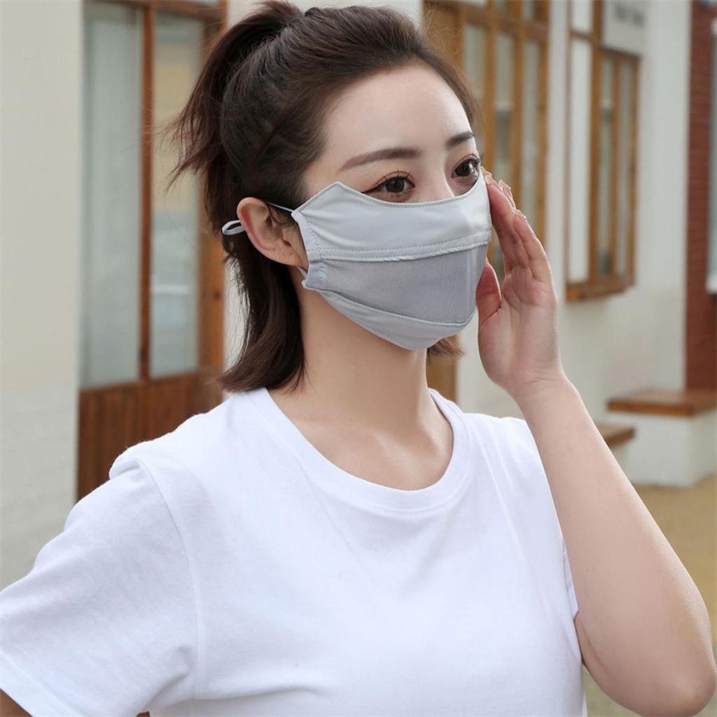 Mesh Ice Silk Face Scarf Elastic Solid Color UV Protection Anti-uv Face Cover Face Mask  Scarves Sunscreen Veil Fishing