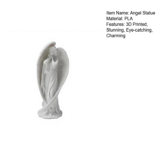 Angel Statue, 3D Printed Winged Angel Figurine, Guardian Angel Tabletop Sculpture for Home Office Desk Shelf Decor