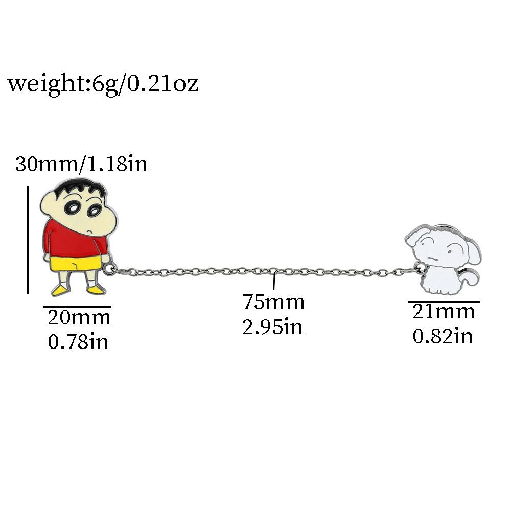 

Crayon Shinchan Charming Metal Badge With Chain Cartoon Character Design Alloy Material Colors Xz3014xz3015 StyleB