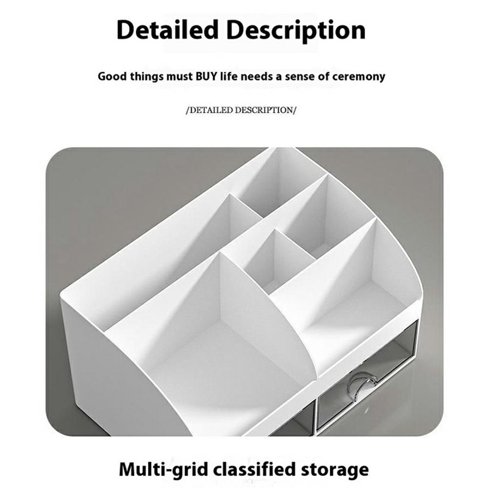 Plastic Desktop Organizer Rack Stationery Sundries Storage Box with Transparent Drawers