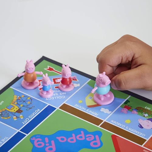 Monopoly Junior Peppa Pig Edition Board Game, 2-4 Players, Kids' Indoor Game, Peppa Pig Toys and Games, Ages 5+ (Amazon Exclusive) [Parallel Import]
