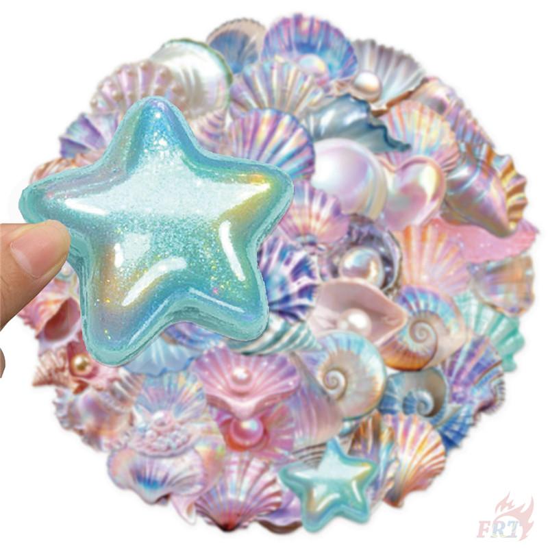 50Pcs/Set Shell Conch Starfish Pearl PET Stickers Waterproof DIY Fashion Doodle Decals Stickers