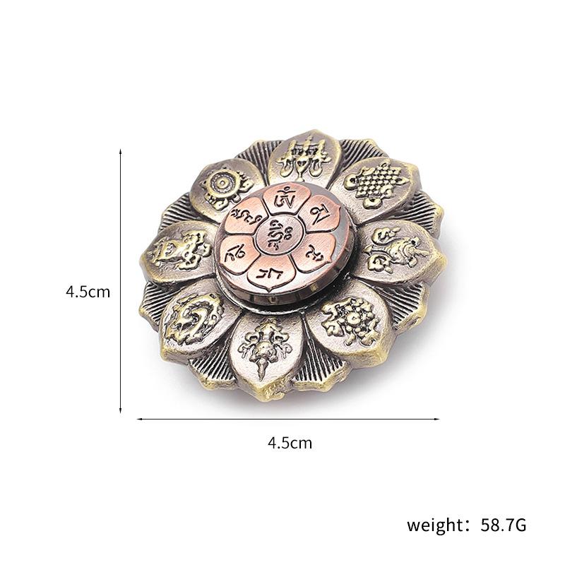 

Lotus Fingertip Gyro Toy Buddha Eye Spinner Finger Gyro Lotus Wheel Bronze Fingertip Rotate Buddhist Meditation Decoration Gift жёлтый