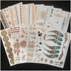 12 Bronzing Tattoo Stickers Set Beach Sexy Metallic Water Transfer Disposable Stickers