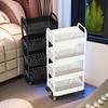 Compact Multi-Layer Movable Storage Rack for Snacks and Bathroom Essentials