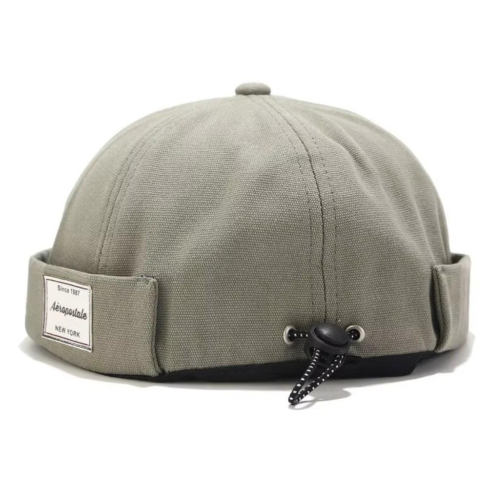 Casual Cotton Melon Skin Hat Brimless Hip Hop Sun Hat Solid Color Adjustable Beanie Hat Outdoor зелёный
