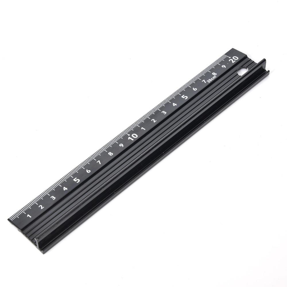 Aluminum Alloy Safety Ruler with Guard 30cm Drafting Ruler  for Crafts and Office Use