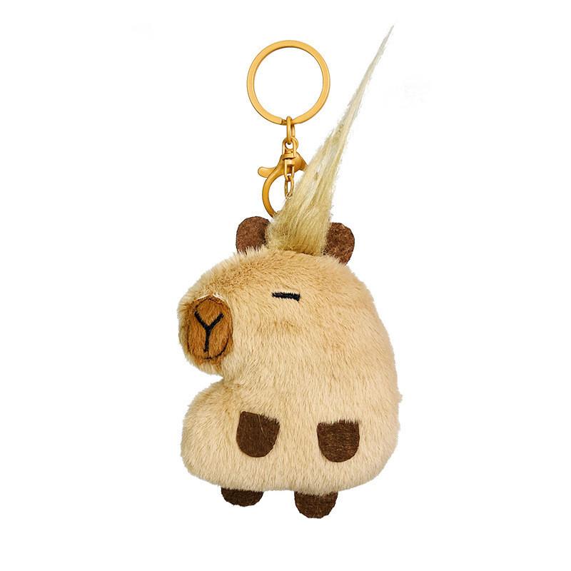 Adorable Capybara Plush Keychain Cute Car Accessory Creative Cartoon Style Gift