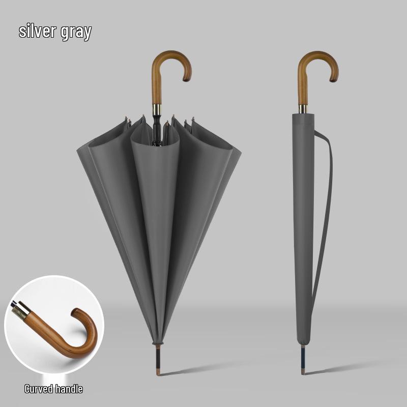 Extra Large Solid Wood Golf Umbrella with Automatic Long Handle—Customizable Logo