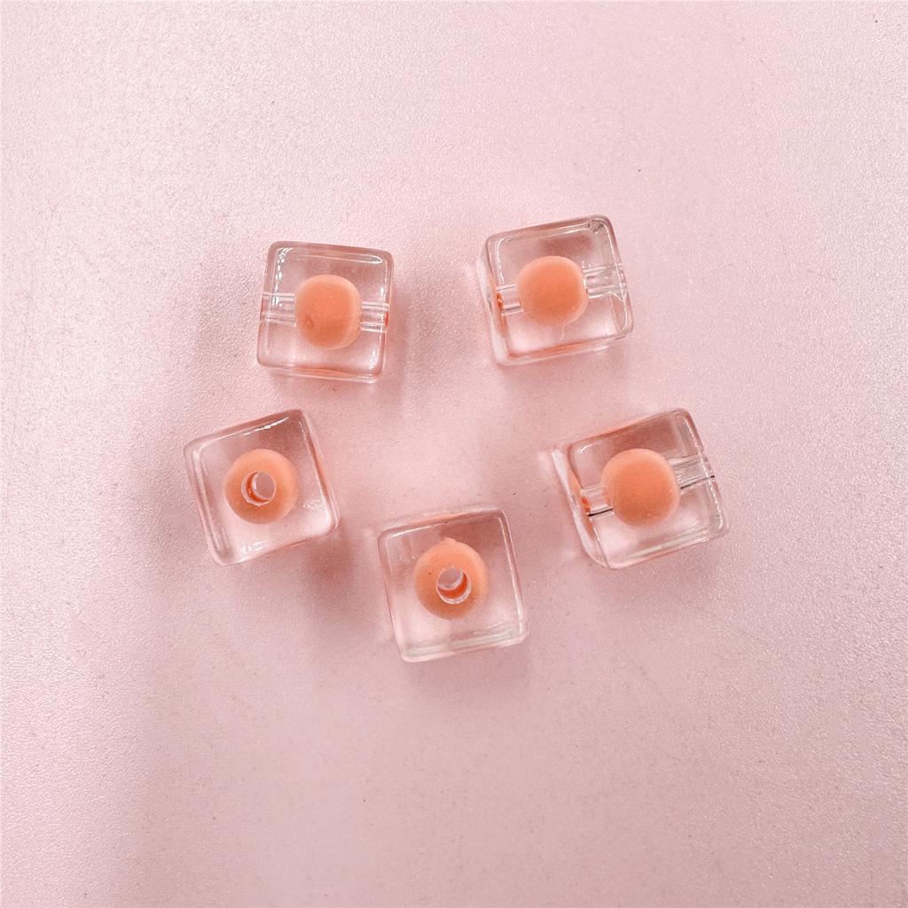 10Pcs Transparent Sandwich Square Bright Face Acrylic 12mm Jewelry Accessories Fashion Loose Beads DIY Bracelet Handmade Keychain Making Material