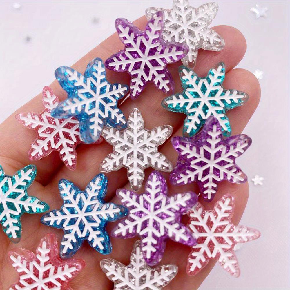 10pcs Mixed Colorful Resin 3D Candy Color Snowfloer Flatback Cabochon Figurines Scrapbook DIY Christmas Home Decor Accessories Crafts