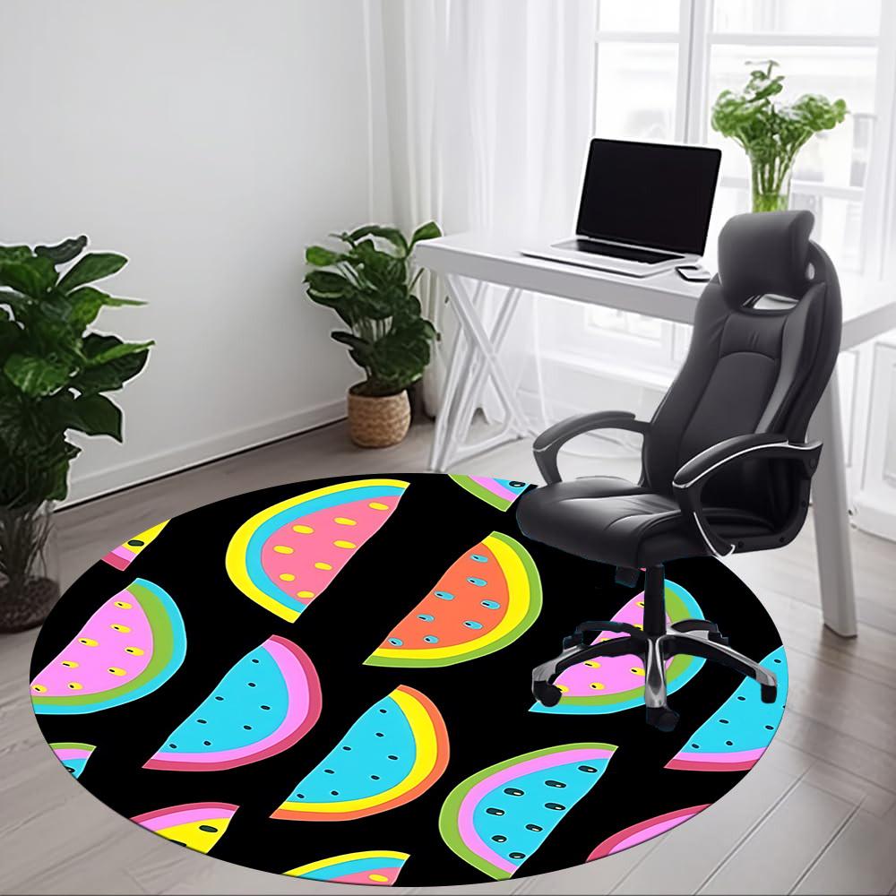 1pc Watermelon slices pattern Chair Carpet for Office, Non-slip, Soft and Durable Office Rug, Perfect for Office yy260131035