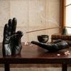 Dekorativer Palmenform Räucherstäbchenhalter Harz Räucherstäbchenhalter Kreative Hand Statuen Teeraum