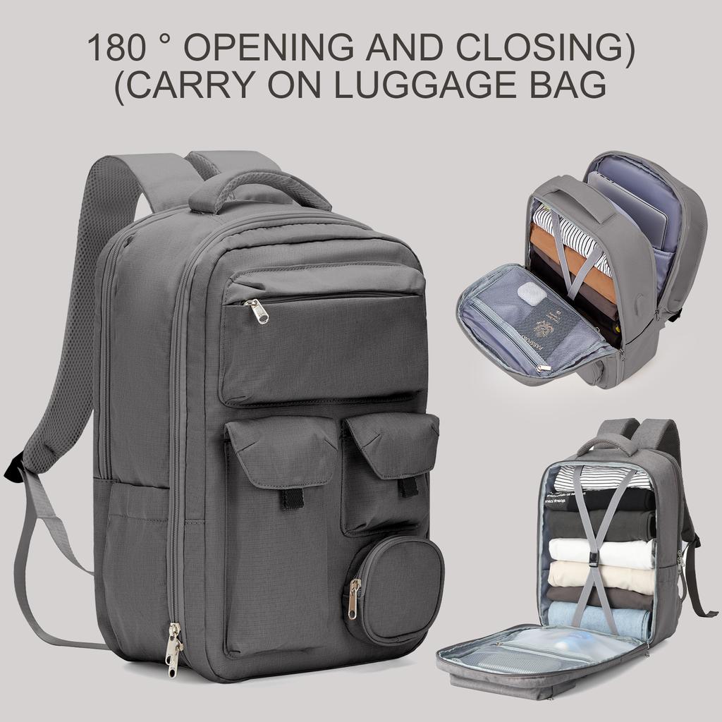 Women's Travel Backpack Plane Bag, 15.6" Laptop Backpack Stylish Airline Approved Compression Hand Luggage Casual Men Backpack