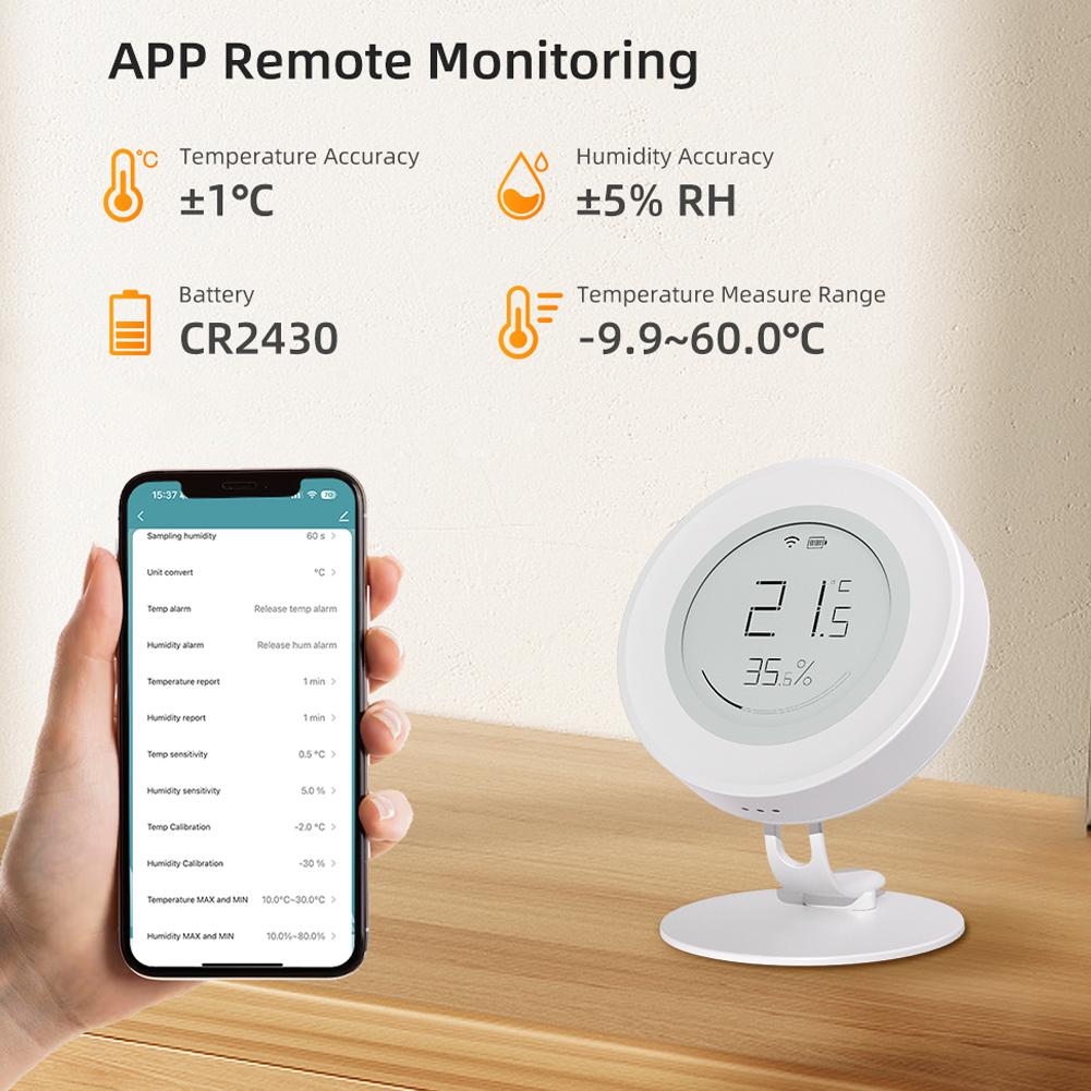 Tuya ZigBee Taşınabilir Sıcaklık ve Nem Dedektörü Ev Ofis Bebek Odası