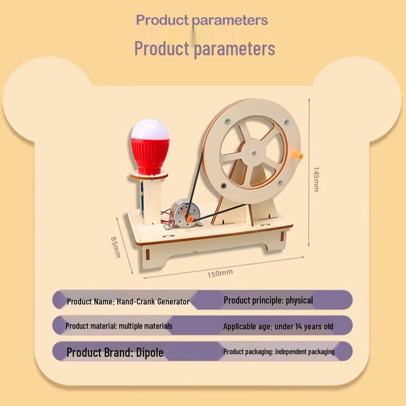 Zestaw naukowy generatora ręcznego DIY