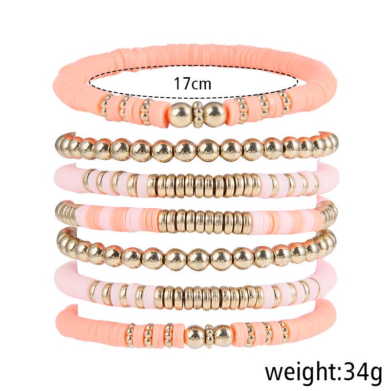 Vintage Bohemian Polymer Clay Bead Bracelet Set for Men and Women