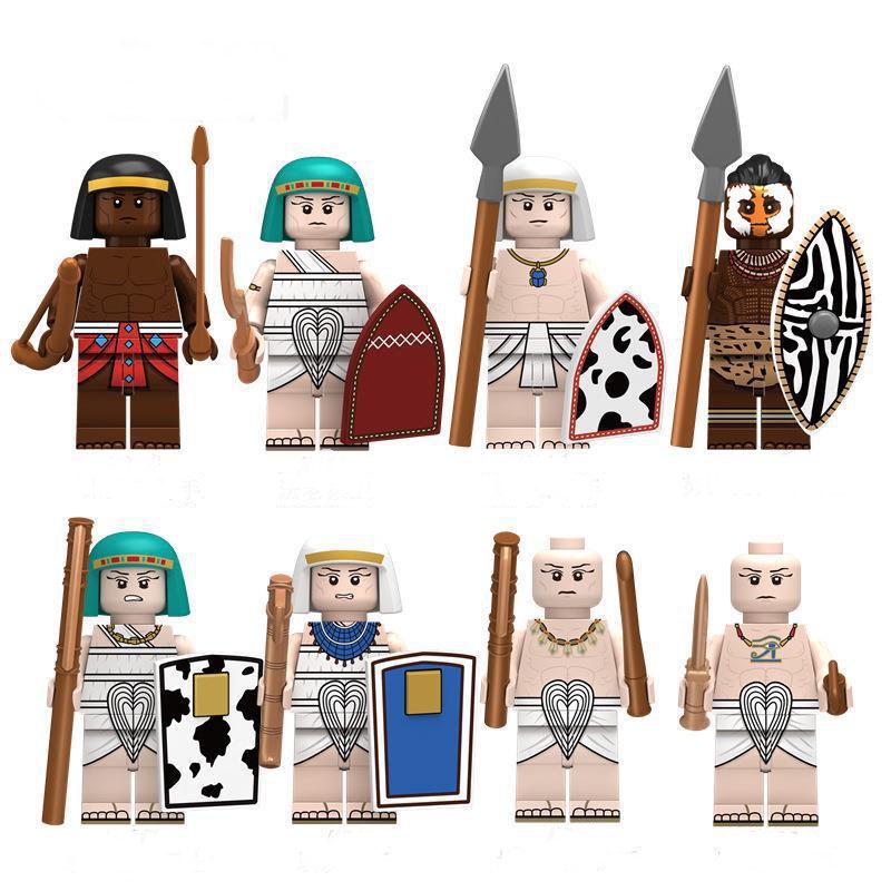 Children's Assembly Toy Intelligent And Educational Egyptian Spear Infantry Pharaoh Guard Building Blocks