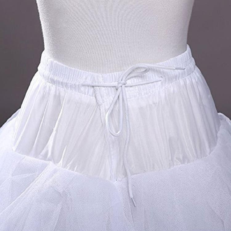 Vloerlengte Petticoats Bruidsslips 4 Lagen Witte Bruidsjurk Crinoline
