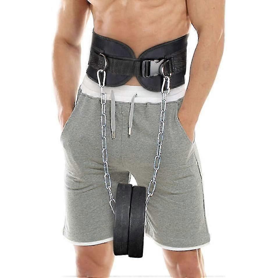 Pull-up Belt Weighted Flexion and Extension Belt Chain Double D-ring Weightlifting Back Support Belt