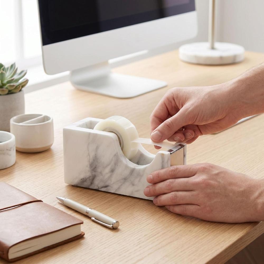 Heavy Duty Base Tape Roll Holder Gold Desktop Tape Dispenser Desk Tape Dispenser  For Office Desk
