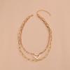 Cold Wind, Metal Paper Clip Love Double-layer Stacked Personalized Women's Collarbone Chain Necklace