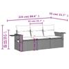 3 Piece Grey Outdoor Sofa Set with Cushions Poly Rattan