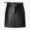 MO&Co. Women's British Style H-Line PU Short Skirt