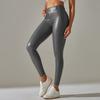 Pantaloni din piele PU de buzunar Tummy Tuck Pantaloni de yoga cu talie înaltă Niners din plastic