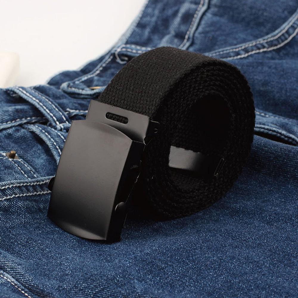 Men Women Automatic Fashion Nylon Belt Buckle Fans Canvas Belt