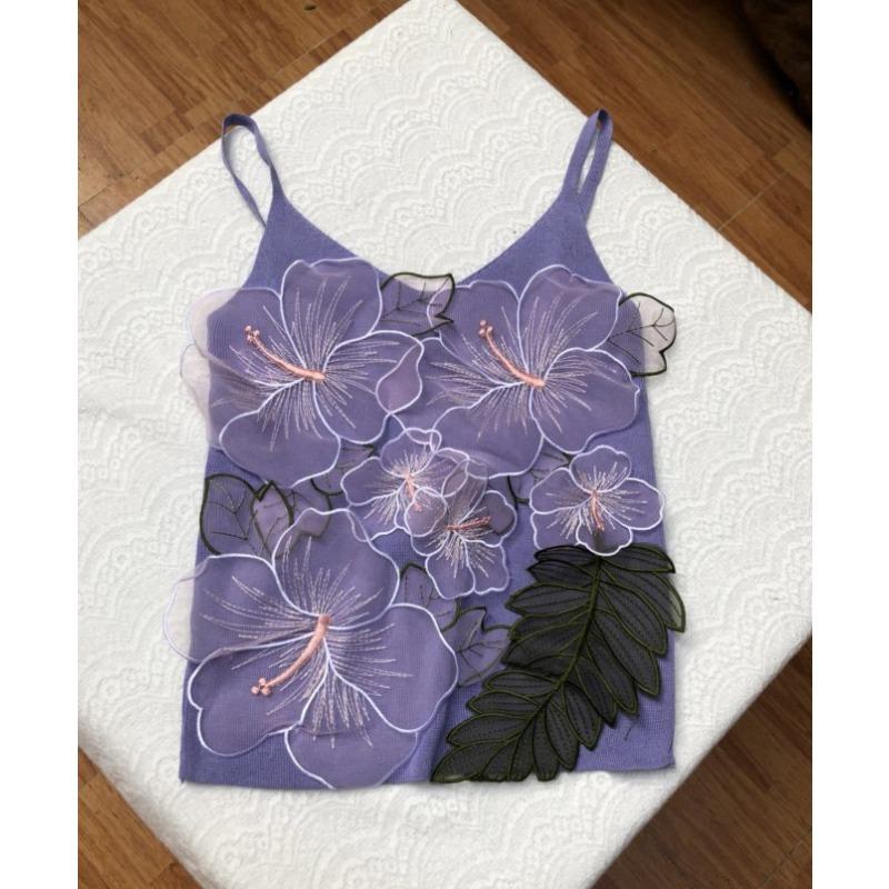 

Джокер Трехмерная вышивка Маленький свежий порт ретро шик вязаный пояс для соболезнований жилет снаружи женская летняя одежда New Tide One size