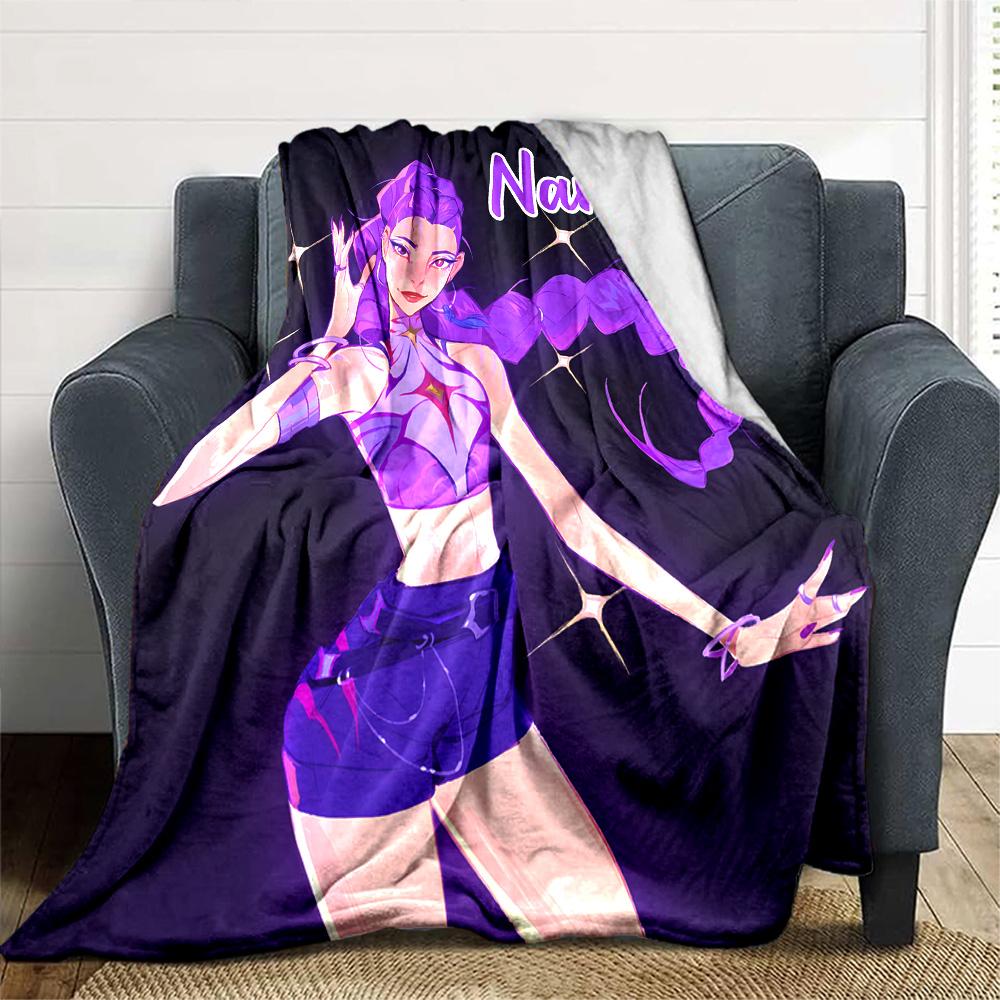 Customizable KPop Demon Hunters3 Throw Blanket – Personalized Name, All-Season Cozy Snug Blanket, Machine Washable, Personalized Blanket